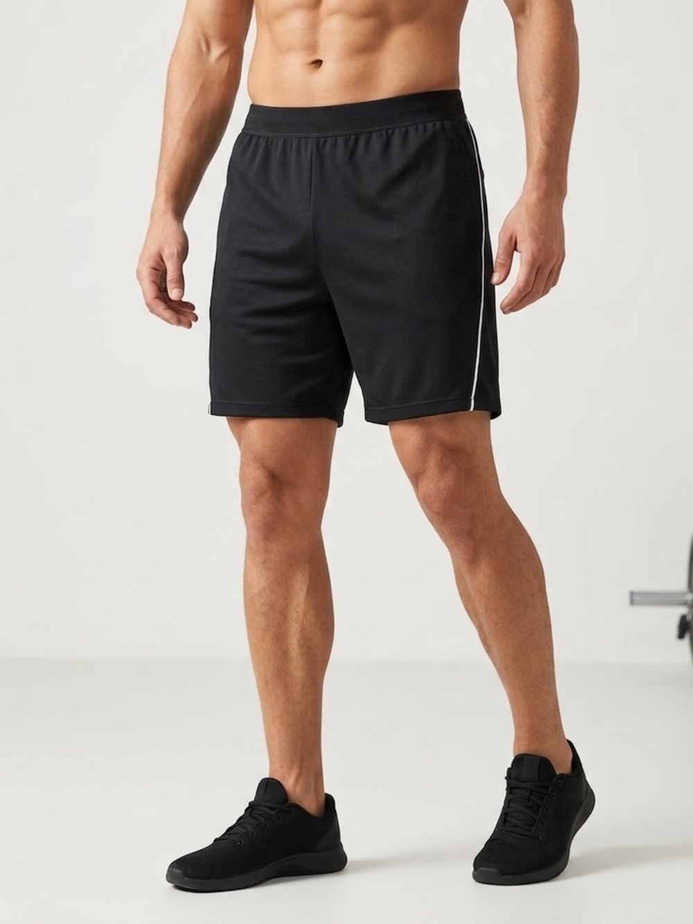 Men's Black Athletic Shorts Medium 8” Inseam Unlined Active 8